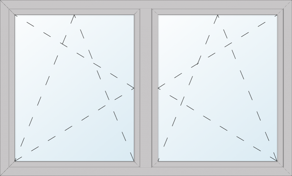Zweiflügeliges Fenster mit Dreh- / Kippfunktion